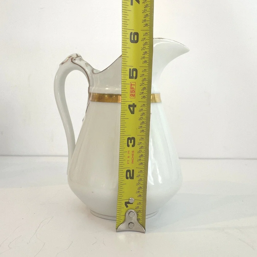 Antique CFH GDM Limoges France White Gold Porcelain Wedding Ring Teapot Creamer